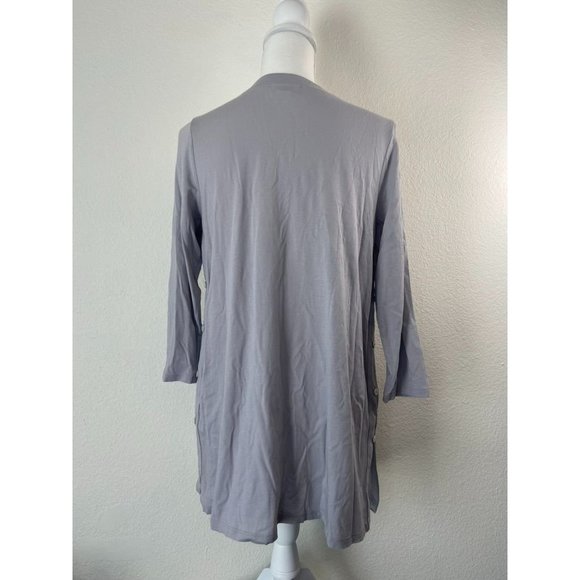 J. Jill women's small grey 3/4 sleeve modal/cotton tunic blouse lightweight top - Picture 3 of 6